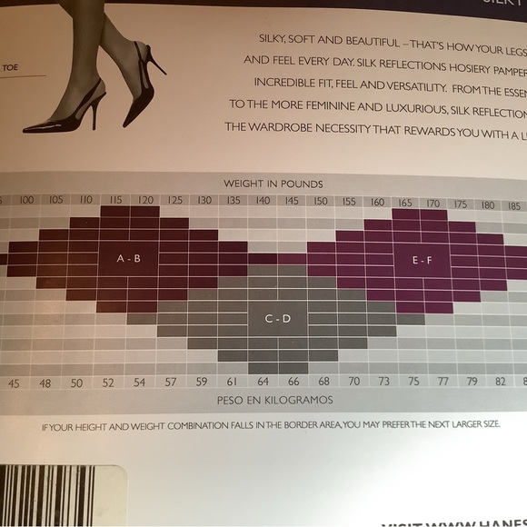 Hanes silk reflections non-control top pantyhose, barely black, size: CD - Picture 12 of 12